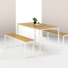 Load image into Gallery viewer, Zinus Modern Studio Collection Soho Dining Table with Two Benches/3 piece set - WHITE-Table-Zinus Singapore
