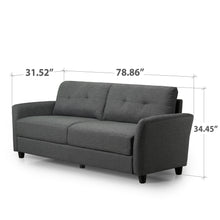 Load image into Gallery viewer, Zinus Ricardo Upholstered Sofa (Dark Grey) (3 Seaters)-sofa-Zinus Singapore
