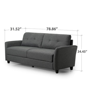 Zinus Ricardo Upholstered Sofa (Dark Grey) (3 Seaters)-sofa-Zinus Singapore