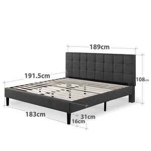Zinus Lottie Upholstered Platform Bed Frame-Bedframes-Zinus Singapore