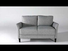 Load and play video in Gallery viewer, Zinus Jackie Classic Upholstered Love Seat (Soft Grey Weave) (2 Seaters)
