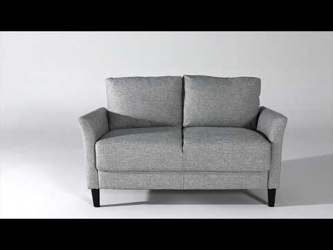 Zinus Jackie Classic Upholstered Sofa Soft Grey Weave 3 Seaters