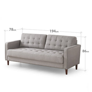 Zinus Benton Mid-Century Fabric Upholstered Sofa Grey
