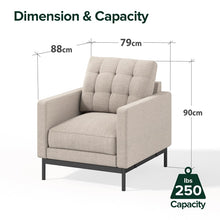 Load image into Gallery viewer, Zinus Thompson Arm Chair Beige
