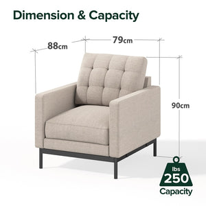 Zinus Thompson Arm Chair Beige