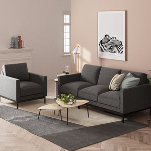 Zinus Logan 3 Seater Sofa Dark Grey