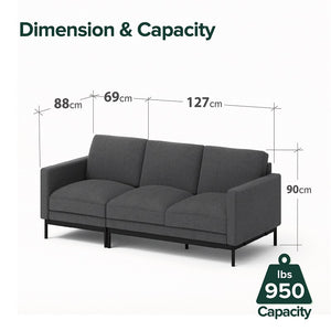 Zinus Logan 3 Seater Sofa Dark Grey