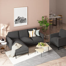 Load image into Gallery viewer, Zinus Logan 2 Seater with Chaise Sofa (L-Shaped Sofa) Dark Grey
